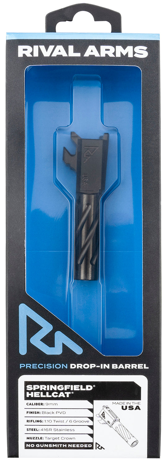 Rival Arms RA20H101A Precision V1 Black PVD Spiral Fluted Drop-In Barrel for Springfield Hellcat