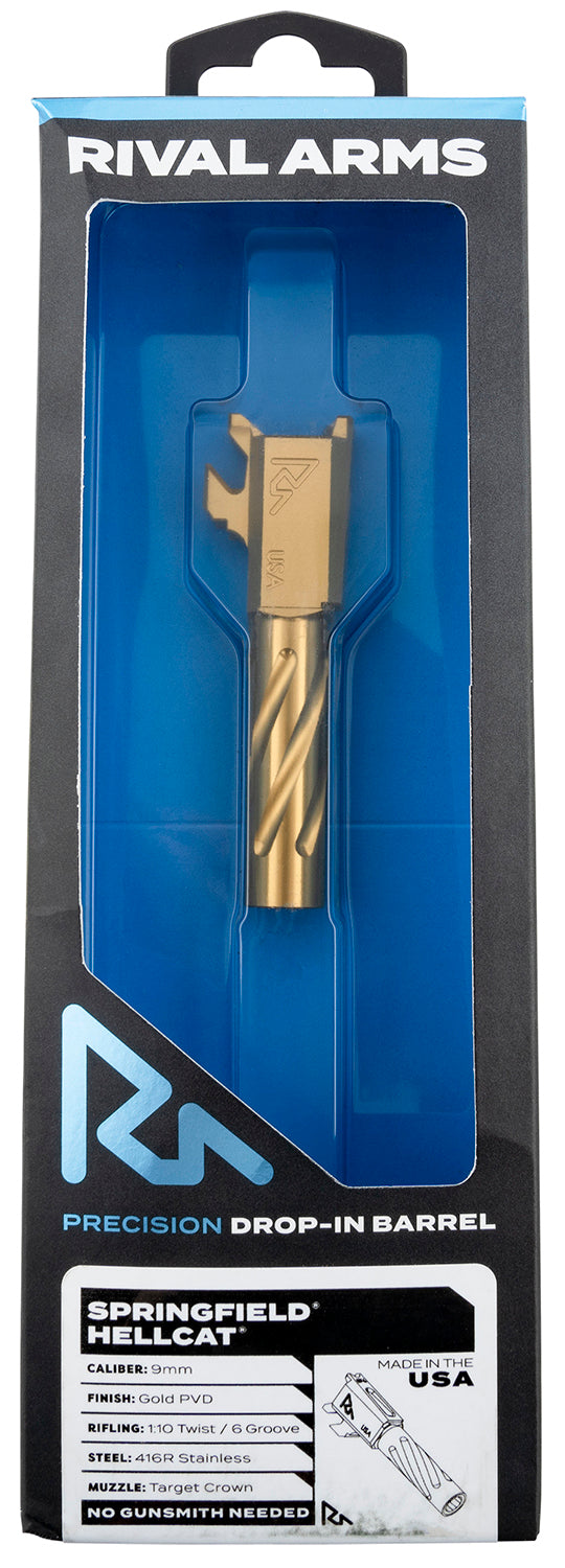 Rival Arms RA20H101E Precision V1 Gold PVD Spiral Fluted Barrel for Springfield Hellcat