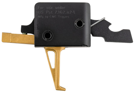 CMC Triggers 91503GF Gold Finger Drop-In Single-Stage Flat AR-15 Trigger Gold 3-3.50 lbs