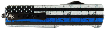 Templar Knife LABTB52 Premium LW We Back You Large 3.50" OTF Tanto Part Serrated D2 Steel Blade, Blue Line Aluminum Handle
