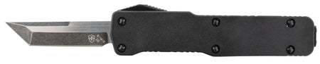 Templar Knife CABR221 Premium LW Micro OTF Tanto 1.85" Black Oxide Stonewashed D2 Steel Blade, 3.50" Black Aluminum Handle California Legal