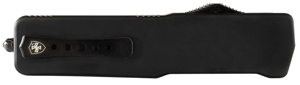 Templar Knife LZBR121 Premium Weighted Large OTF Dagger 3.55" Black Oxide Stonewashed D2 Steel Blade, 5.25" Black Aluminum/Rubber Handle