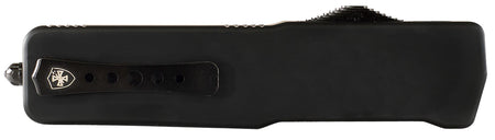 Templar Knife LZBR121 Premium Weighted Large OTF Dagger 3.55" Black Oxide Stonewashed D2 Steel Blade, 5.25" Black Aluminum/Rubber Handle