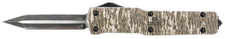 Templar Knife MZMOB121 Premium Weighted Slim 3.16" OTF Dagger Black Oxide D2 Steel Blade, 4.93" Mossy Oak Bottomland Aluminum Handle
