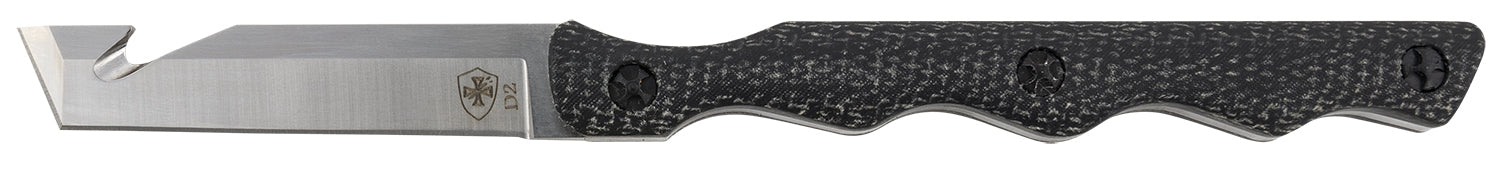 Templar Knife NTKB222 Neck 2.46" Fixed Tanto Powder Coated D2 Steel Blade, 4.22" Black Canvas Micarta Handle with Lanyard and Sheath