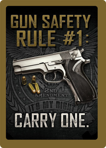 Rivers Edge Gun Safety Tin Sign 12"x17"