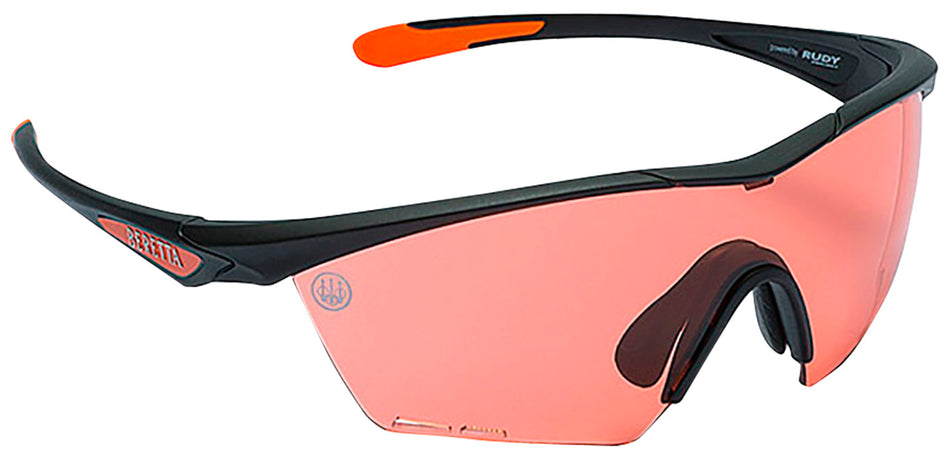 Beretta Clash Shooting Glasses - Scarlet Lens, Black & Orange Frame