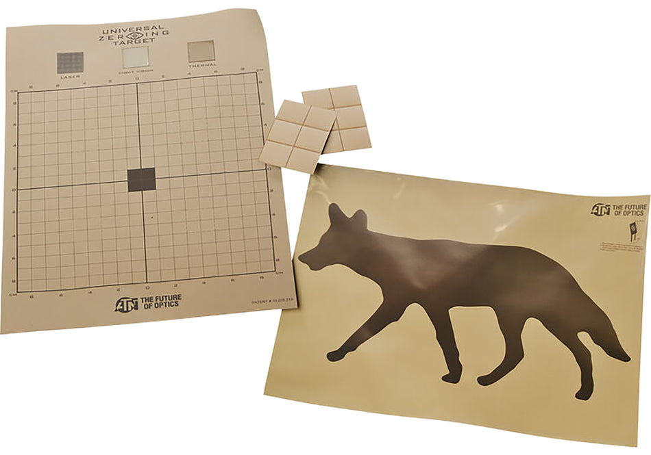 ATN ACMKIRTGCY Thermal Target Kit Coyote Paper 30"x24" Brown with 12 Plasters and 2 Targets