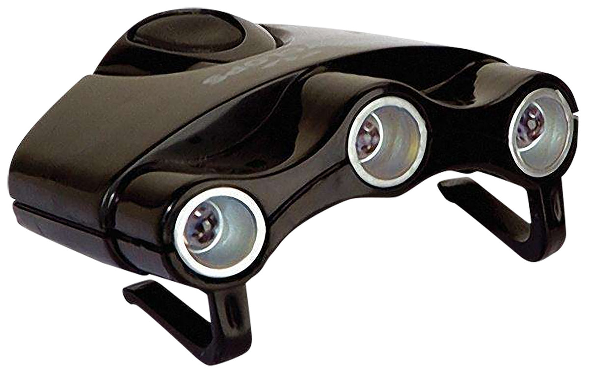Cyclops Orion Hat Clip Light 17.5 Lumens Green/White/UV LED Black Clip-On