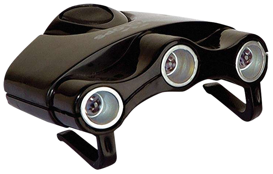 Cyclops Orion Hat Clip Light 17.5 Lumens Green/White/UV LED Black Clip-On