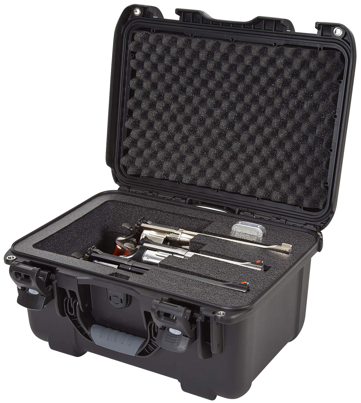 Nanuk 918 3 Up Revolver Case Black Polymer with Foam Padding and Latches 14.90" x 9.80" x 8.60" Interior