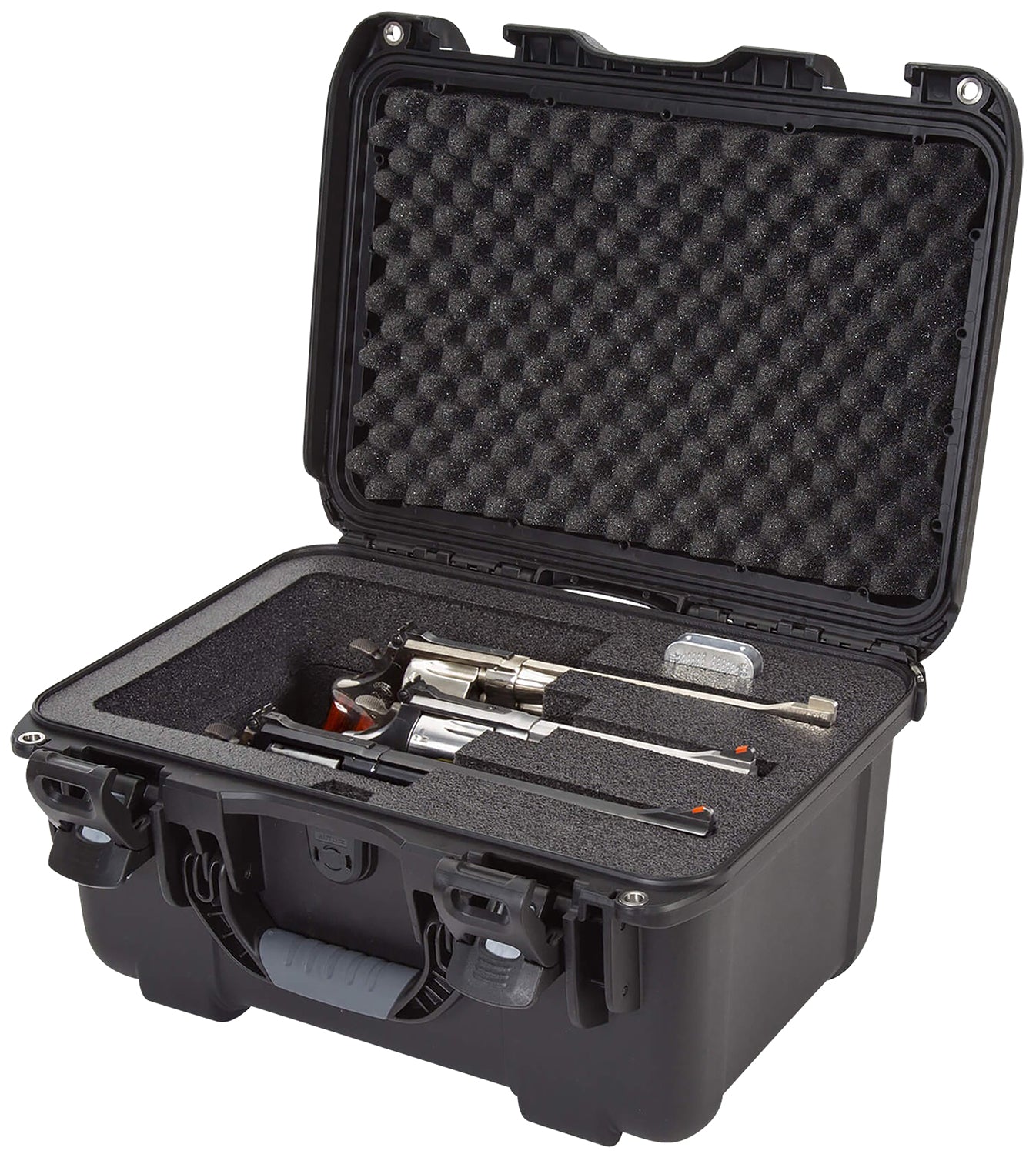 Nanuk 918 3 Up Revolver Case Black Polymer with Foam Padding and Latches 14.90" x 9.80" x 8.60" Interior