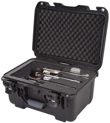 Nanuk 918 3 Up Revolver Case Black Polymer with Foam Padding and Latches 14.90" x 9.80" x 8.60" Interior