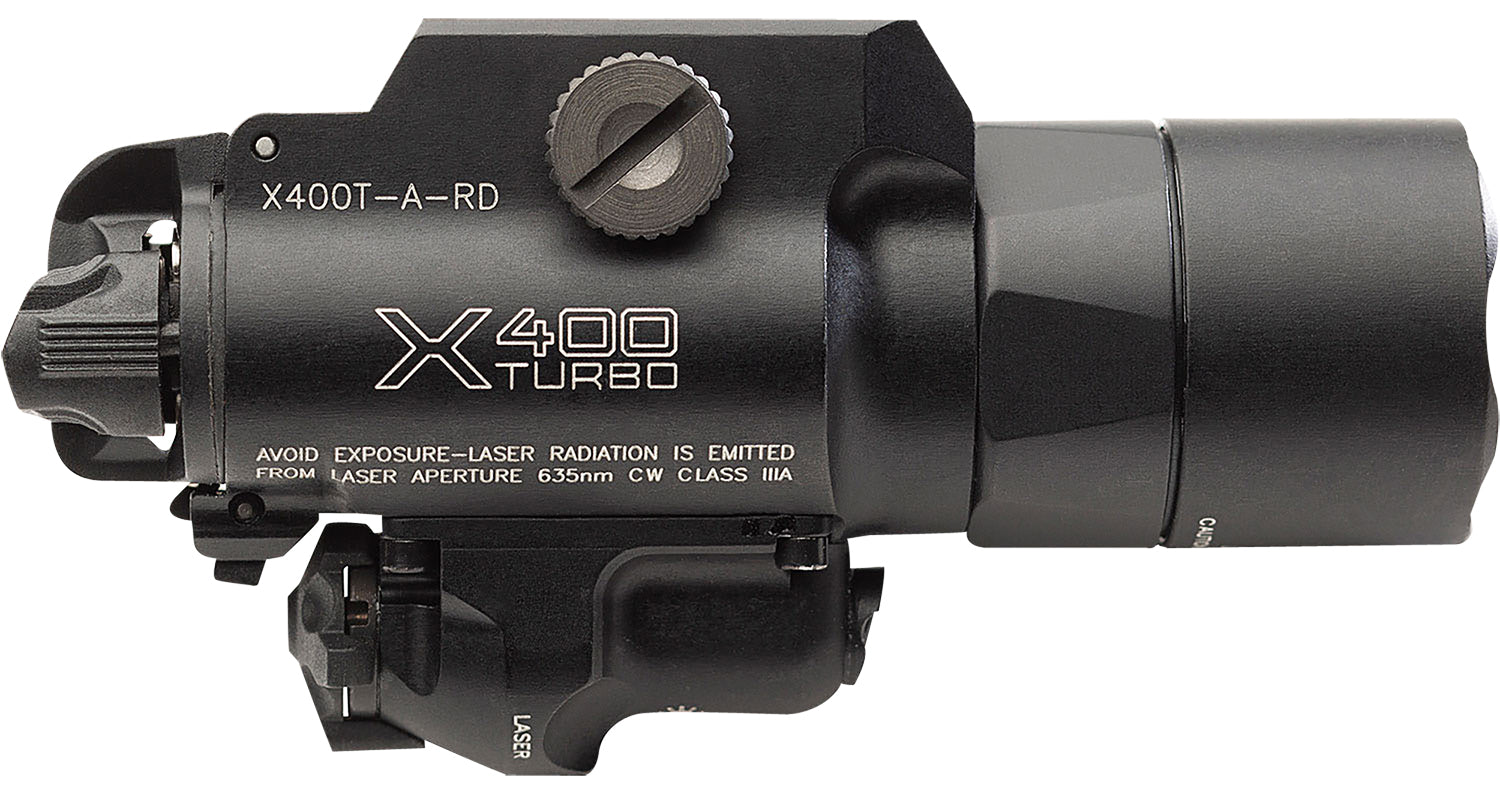 SureFire X400TARD X400T-A-RD Turbo Black Anodized 650 Lumen White LED Red Laser