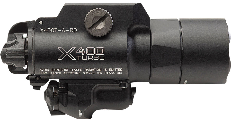 SureFire X400TARD X400T-A-RD Turbo Black Anodized 650 Lumen White LED Red Laser