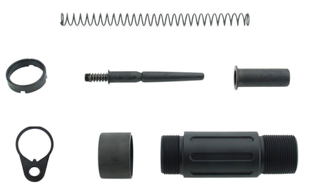 TacFire MAR139C 3.5" Short Buffer Tube System with QD End Plate Black Anodized for AR Pistol