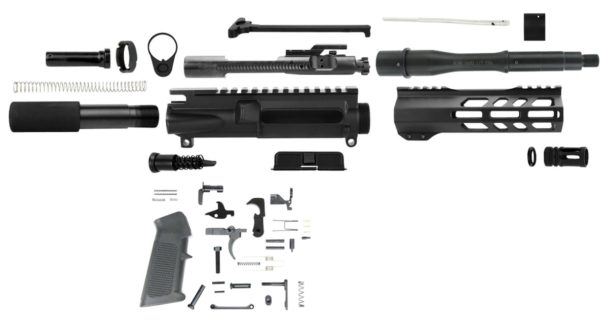 TacFire AR Build Kit 5.56x45mm NATO 7.5" Barrel Black AR Platform Pistol