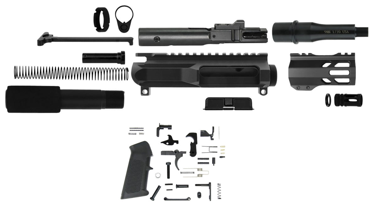 TacFire AR Pistol Build Kit 9mm Luger 4.50" Barrel Black AR Platform
