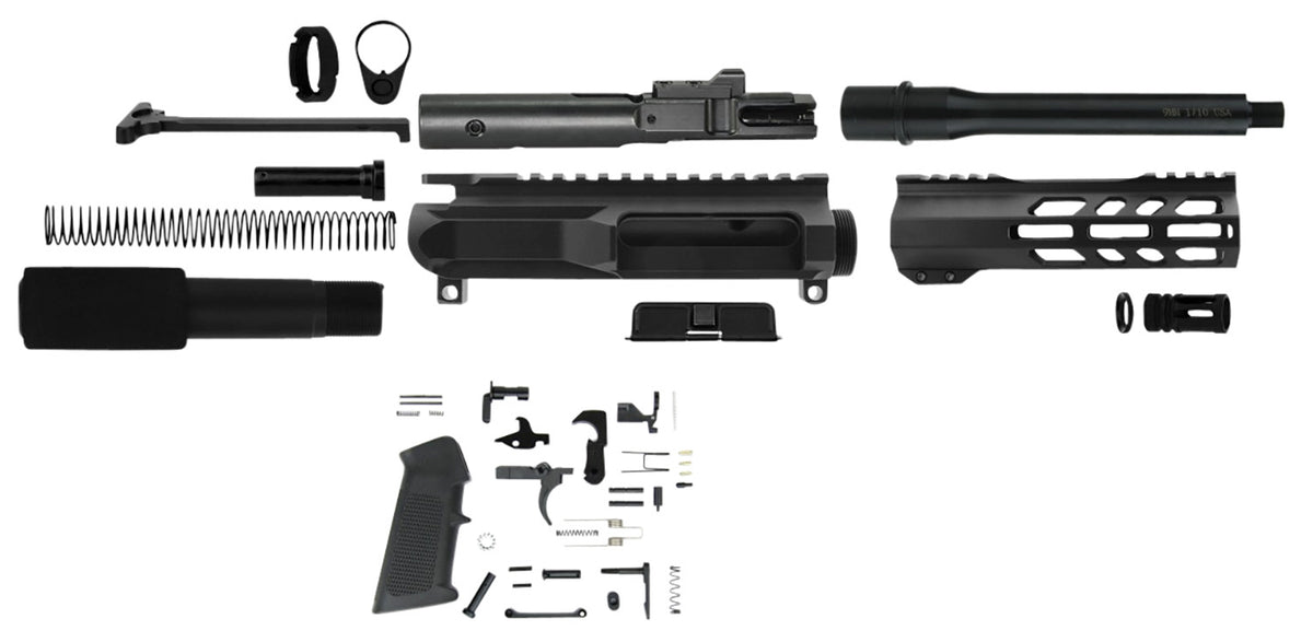 TacFire AR Pistol Build Kit 9mm Luger 7.50" Barrel Black AR Platform