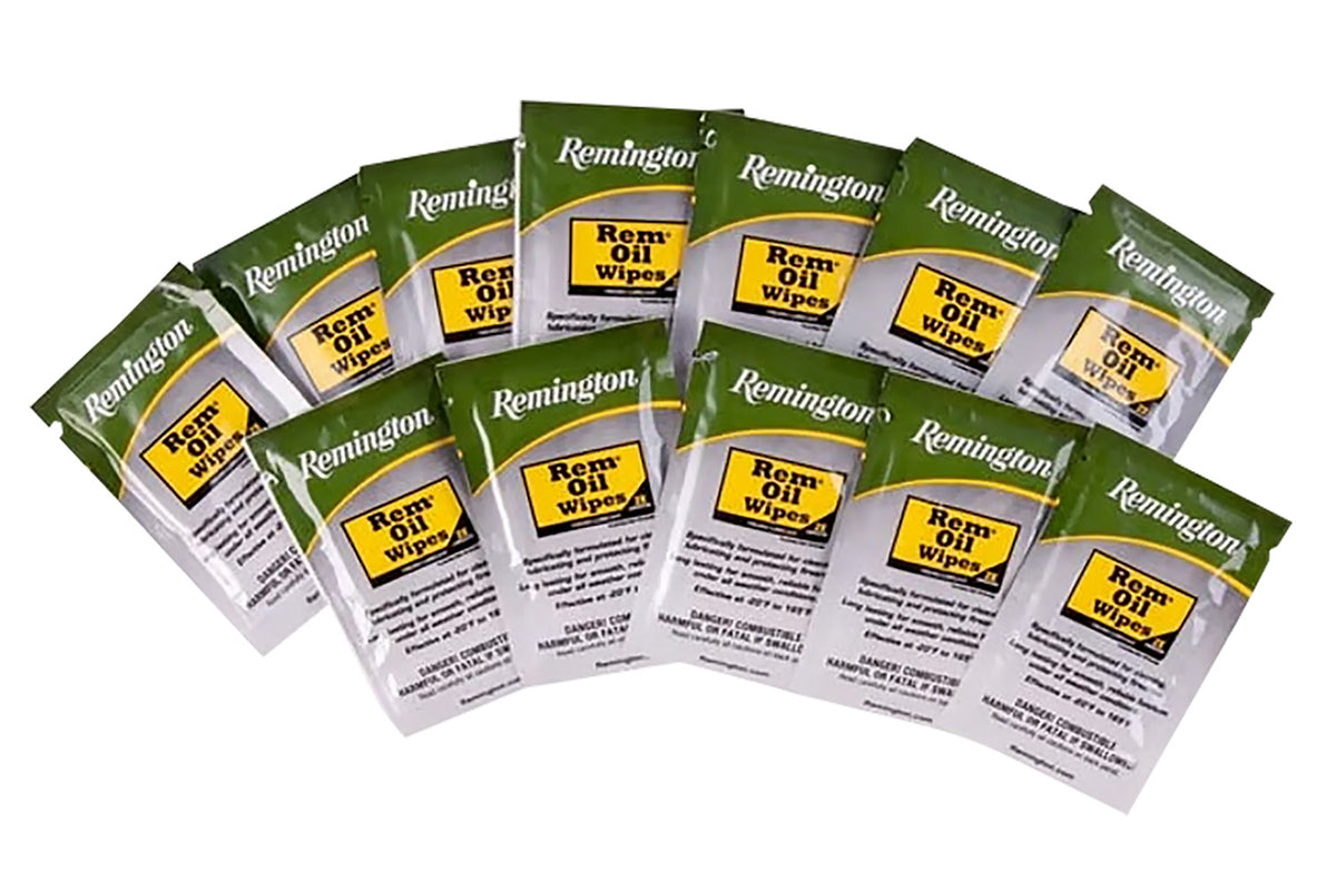 Remington Accessories 18411 Rem Oil Wipes Cleans Lubricates Protects 12 Per Pack