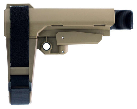 SB Tactical SBA3 Pistol Brace FDE with MilSpec Carbine Buffer Tube - 5 Position Adjustable