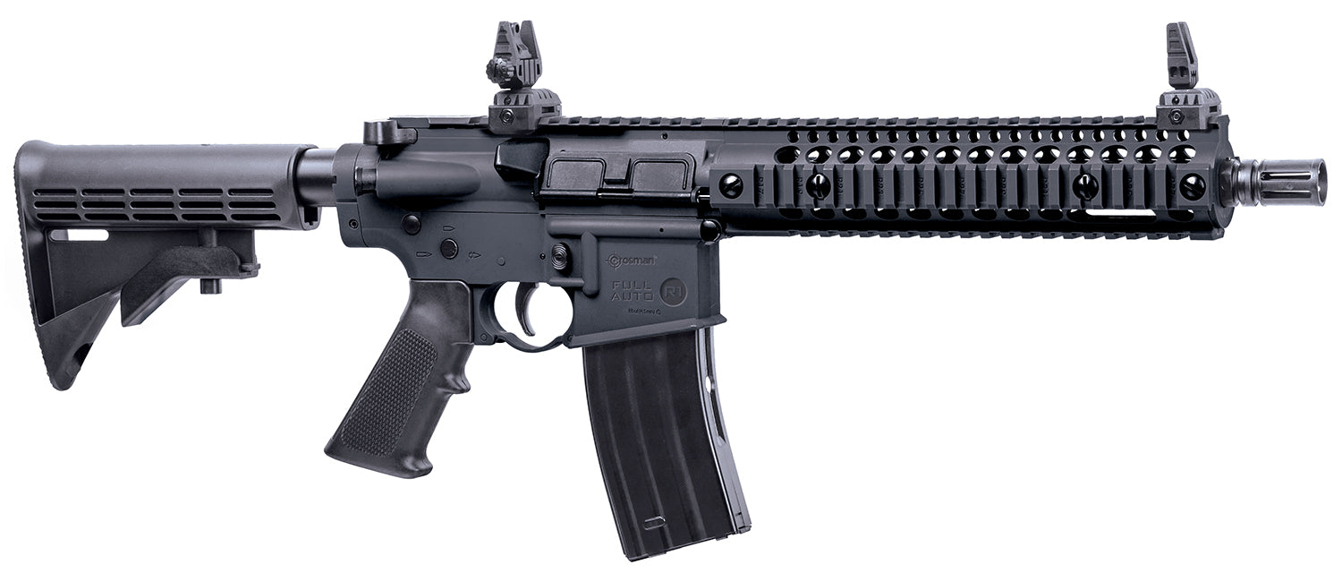 Crosman CFAR1B Full Auto R1 CO2 BB Air Rifle .177 Cal 25rd All Black 6-Position Stock