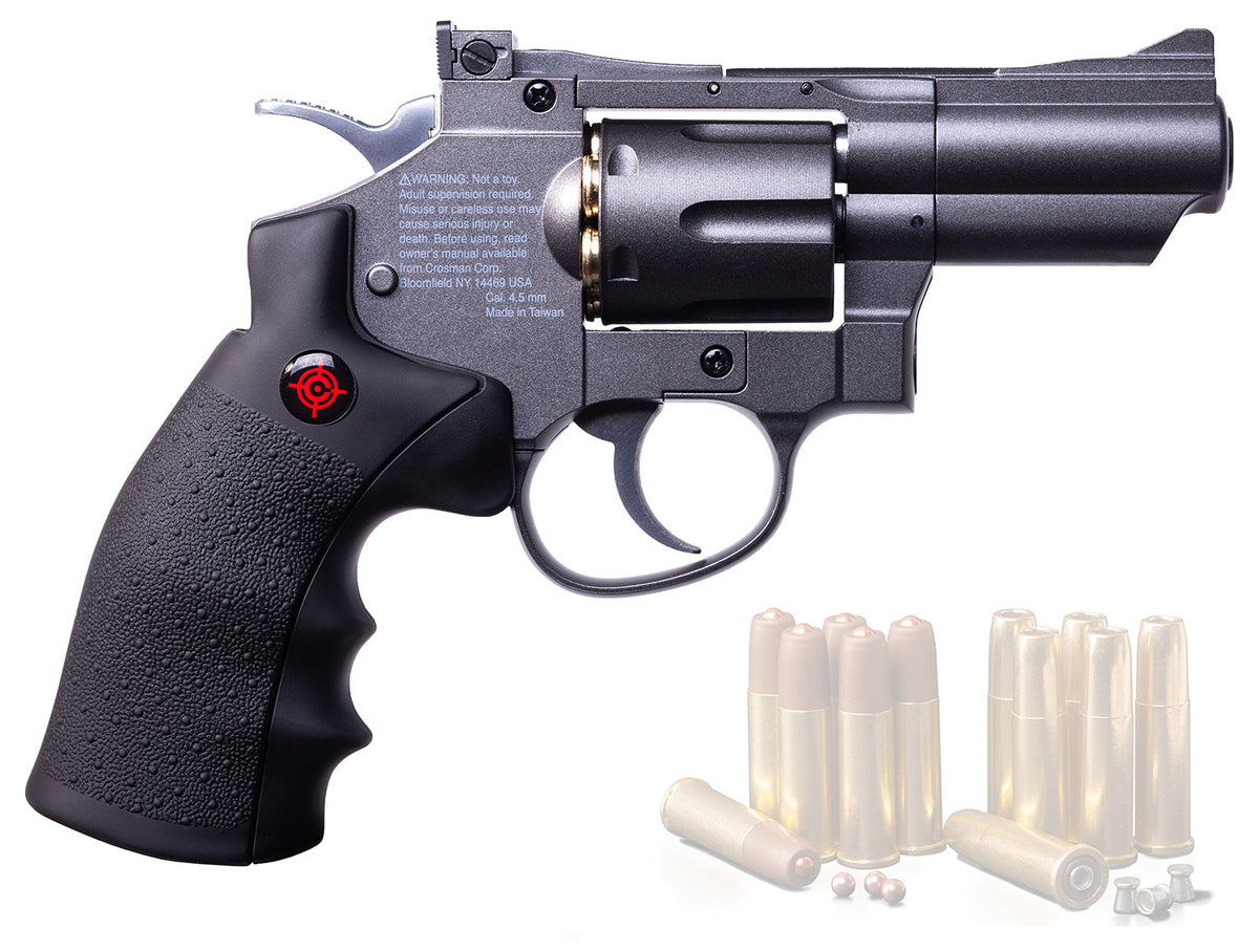 Crosman SNR357 Snub Nose CO2 Air Pistol .177 Cal 6rd BB Revolver Black Rubber Grips
