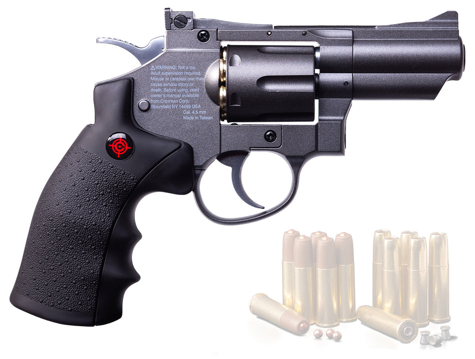 Crosman SNR357 Snub Nose CO2 Air Pistol .177 Cal 6rd BB Revolver Black Rubber Grips