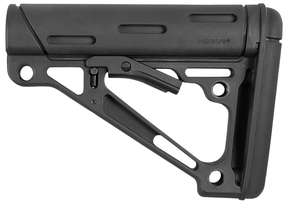 Hogue 15040 OverMolded Collapsible Buttstock for Mil-Spec AR-15/M16 - Black Overmolded Rubber