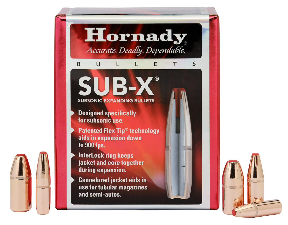 Hornady Sub-X 45 Cal 395gr Flex Tip Subsonic eXpanding Reloading Bullets Box of 50