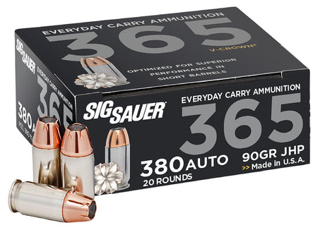 Sig Sauer E380A136520 Elite Performance V Crown Jacketed Hollow Point HP 90 Grain .380 ACP/Auto