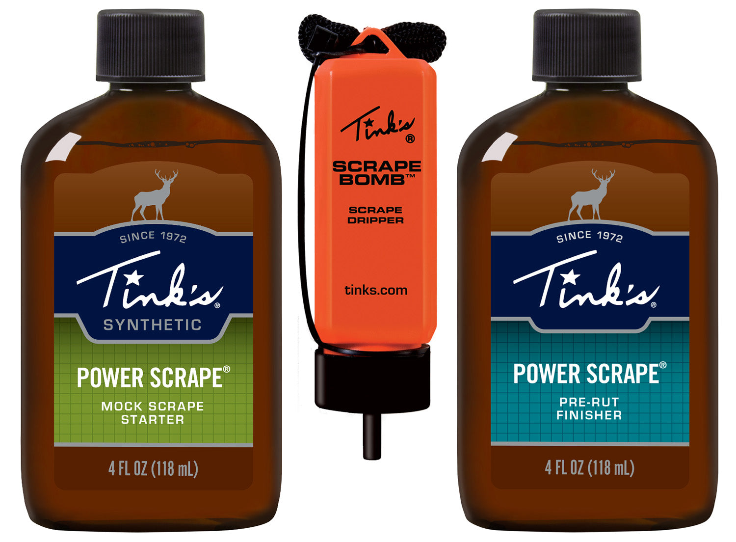 Tinks Power Scrape All-Season Deer Attractant Kit with Scrape Bomb Dripper 4 oz