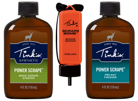 Tinks Power Scrape All-Season Deer Attractant Kit with Scrape Bomb Dripper 4 oz
