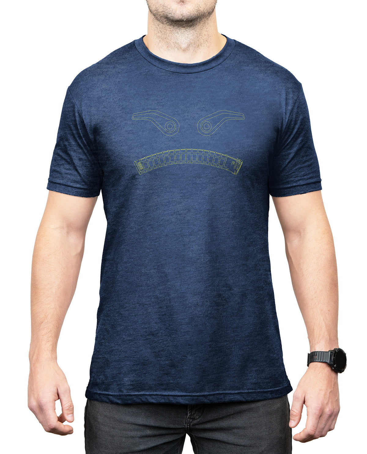 Magpul Magmouth T-Shirt Navy Heather Cotton/Polyester Short Sleeve Small MAG1268411S