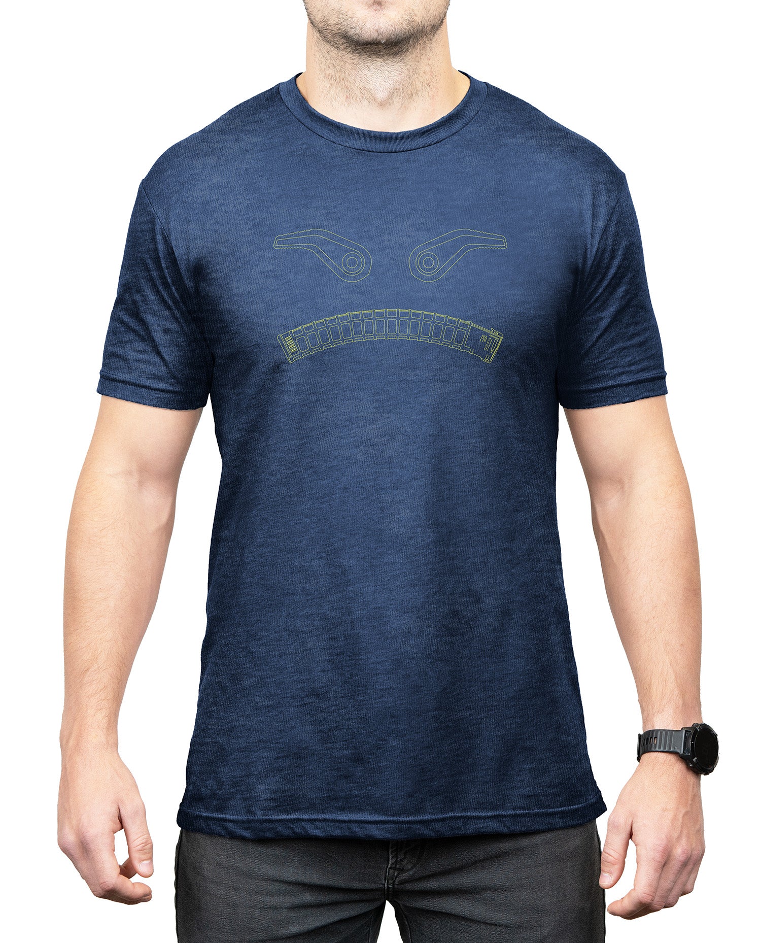 Magpul Magmouth T-Shirt Navy Heather Cotton/Polyester Short Sleeve Small MAG1268411S