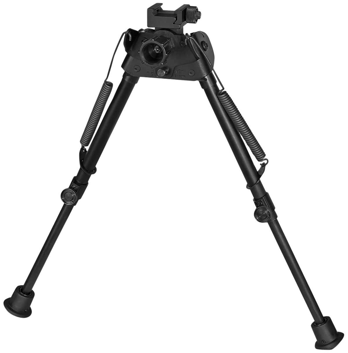 Harris Bipods S-LP Swivel L Picatinny Bipod, 9-13", Black Steel/Aluminum, Rubber Feet