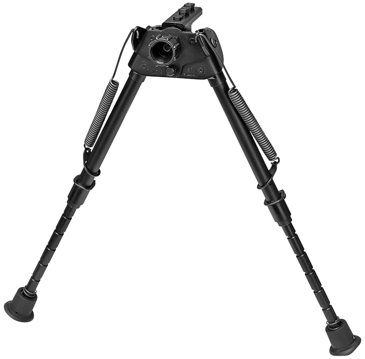Harris Bipods S-LMM-LOK Swivel L M-LOK Bipod, 9-13", Notched Legs, Black Steel/Aluminum, Rubber Feet