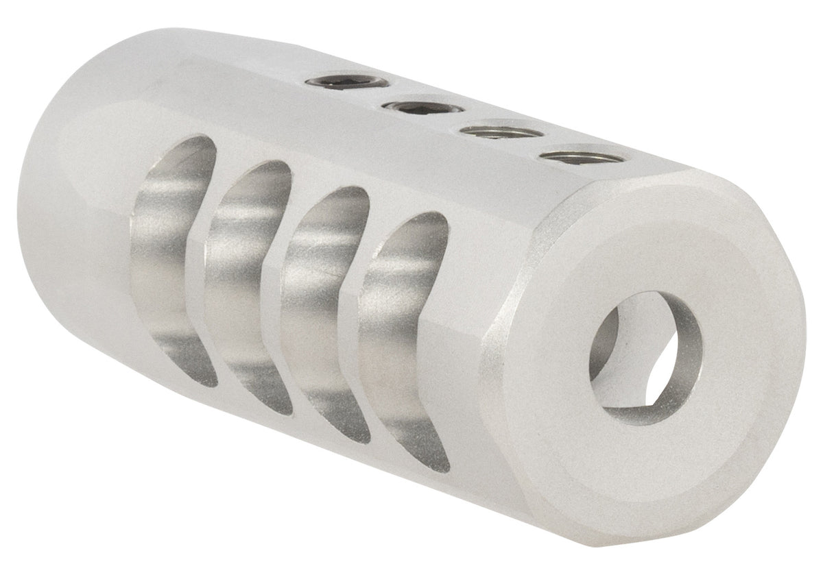 Christensen Arms 8100002300 Side-Baffle Muzzle Brake Natural Titanium 1/2"-28 tpi 223 Cal for .920" Bull Barrel
