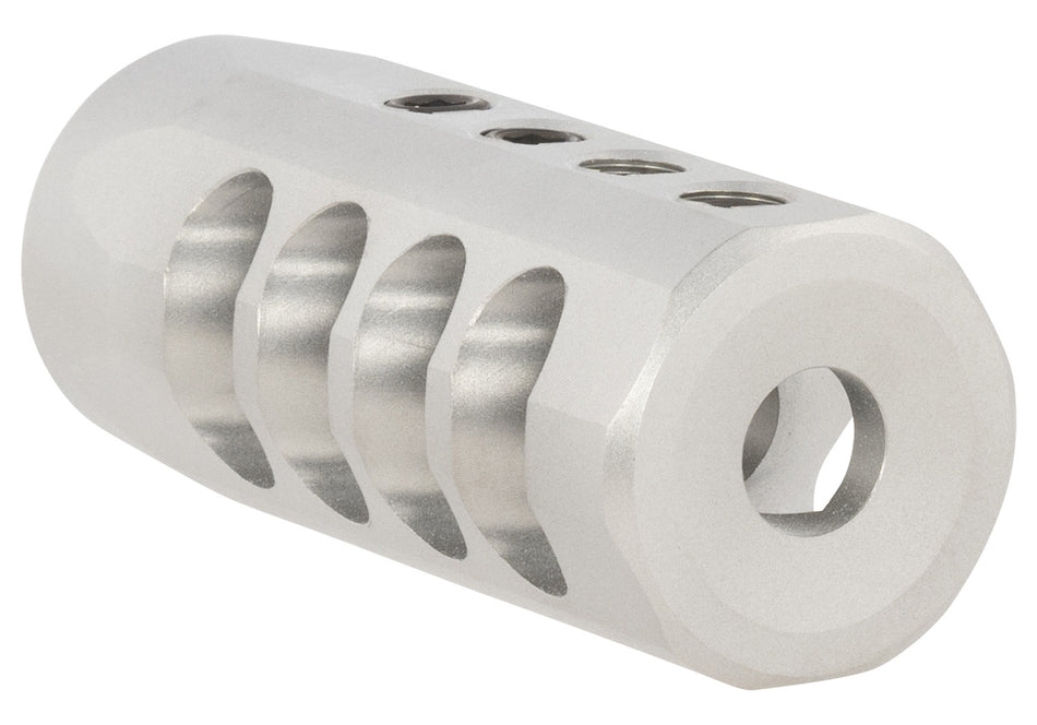 Christensen Arms 8100001702 Side-Baffle Muzzle Brake Natural Titanium 5/8"-24 tpi 338 Cal for .920" Bull Barrel