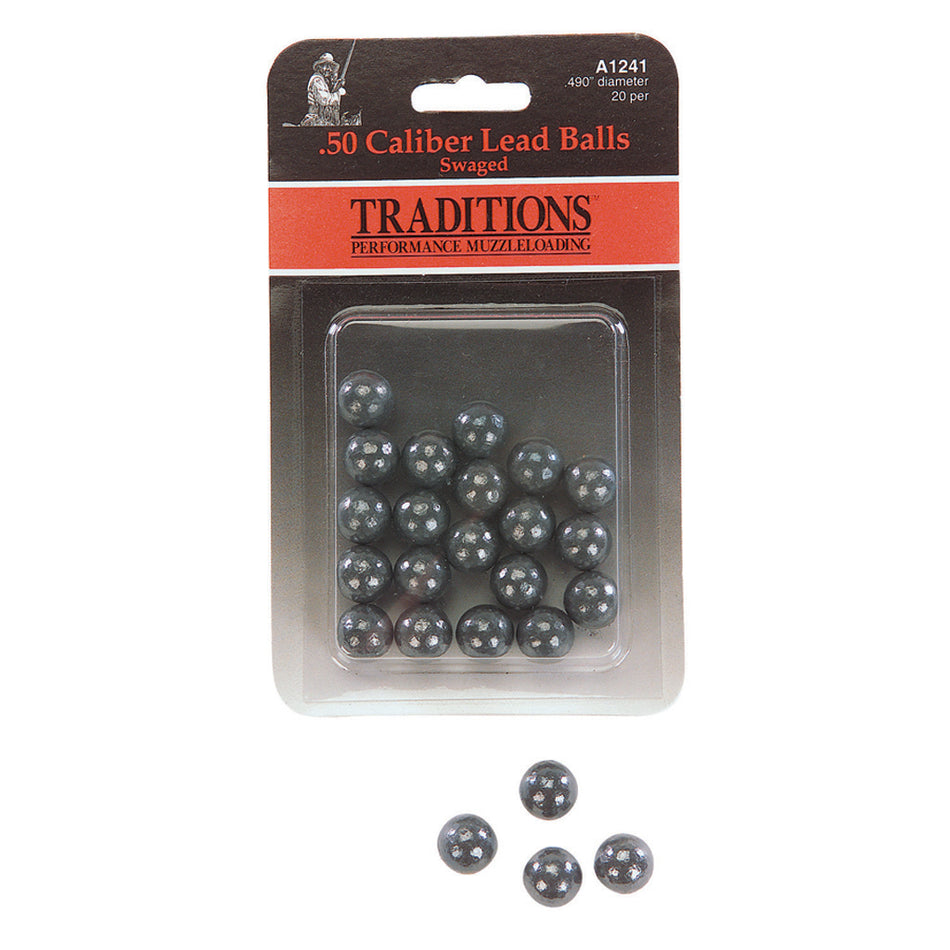 Traditions Swaged Round Balls .50 Cal. .490" Diameter 20 Pack