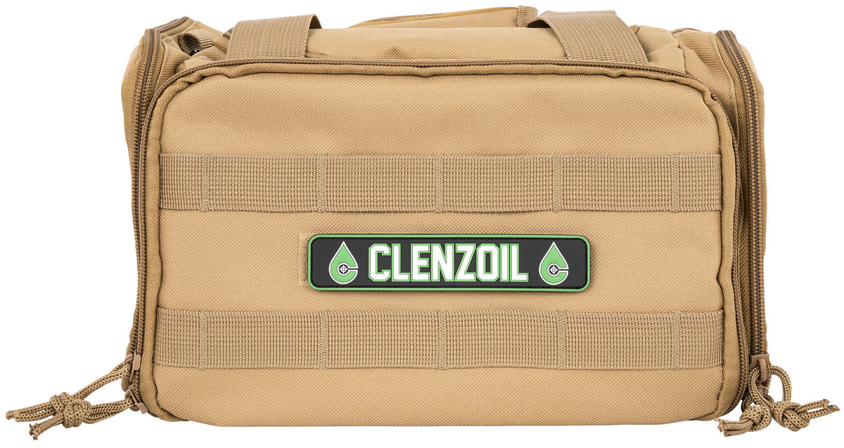Clenzoil Universal Gun Care Range Bag Cleaning Kit Multi-Caliber 30 Pieces Tan