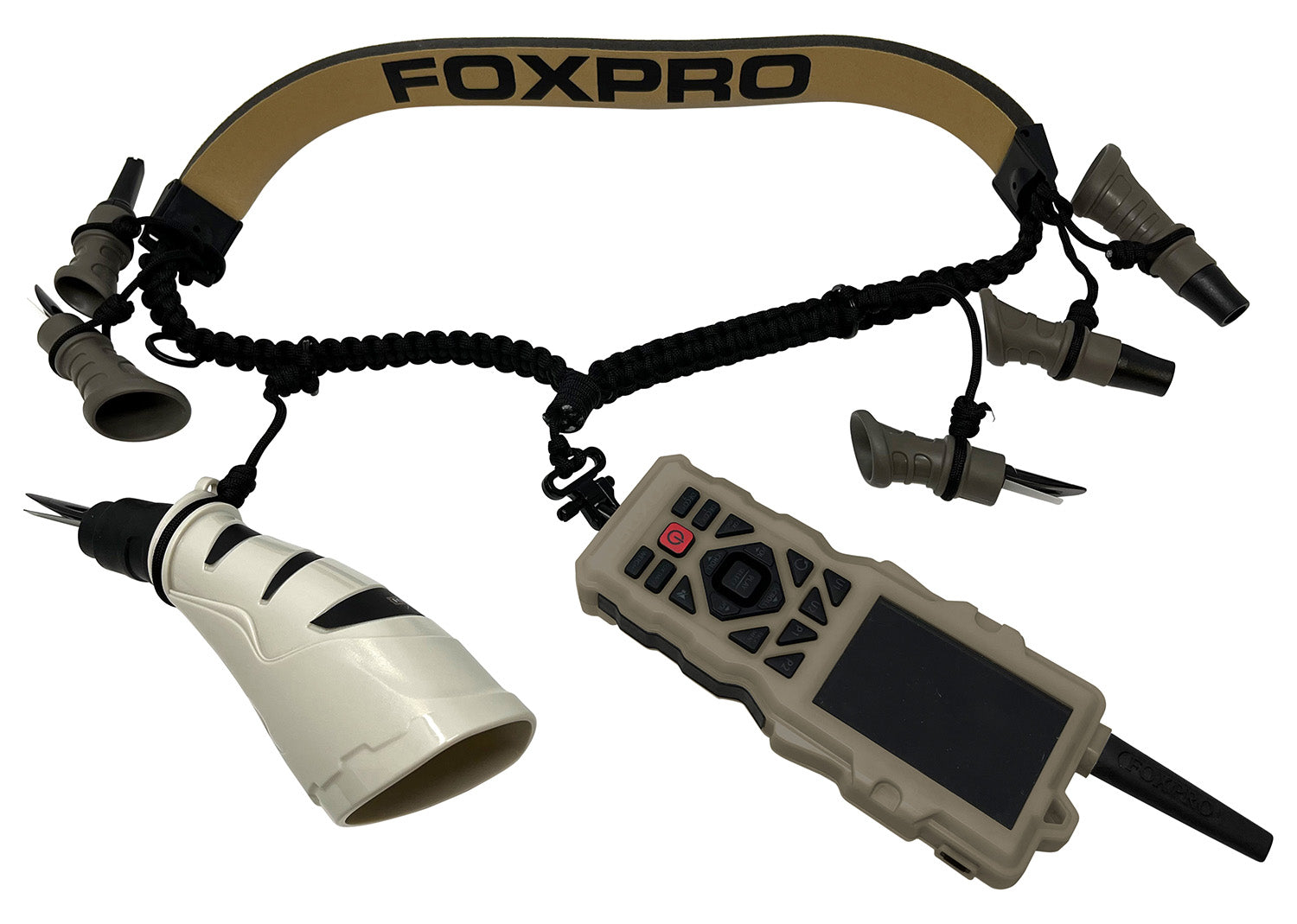 Foxpro FXD8 XD8 Lanyard Black Tan Paracord Padded Neck Strap Predator Call Remote