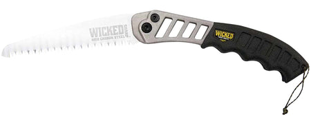 Wicked Tree Gear WTG001 Folding Hand Saw 7" High Carbon Steel Blade Black Overmolded Aluminum Handle