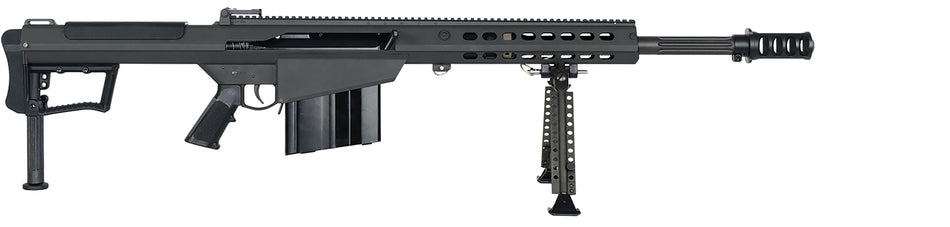 Barrett 18216 M107A1 50 BMG 10+1 20" Chrome-Lined Fluted Barrel, Four Port Cylindrical Muzzle Brake, Anodized Aluminum Receiver, A2 Polymer Grip, Optics Ready