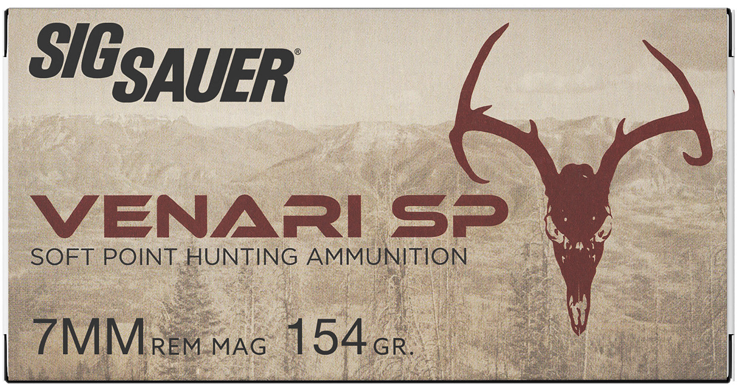 Sig Sauer V7MMSP15420 Venari Soft Point SP 154 Grain 7mm Remington Mag