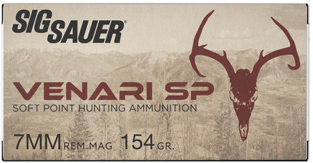 Sig Sauer V7MMSP15420 Venari Soft Point SP 154 Grain 7mm Remington Mag