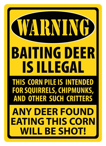 Rivers Edge 12"x17" Warning Baiting Deer Embossed Tin Sign