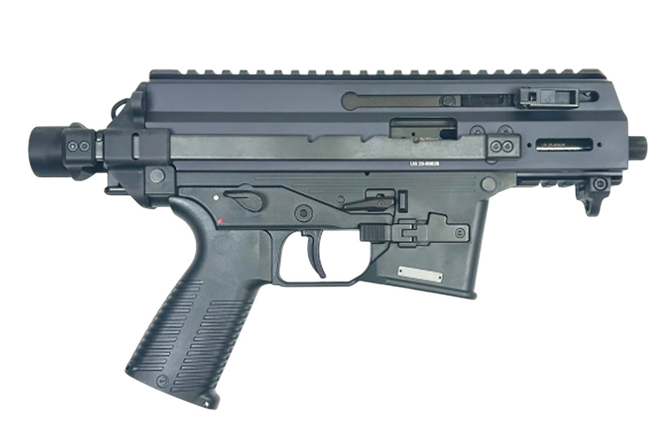 B&T Firearms BT36176502G APC 9K 9mm Luger 33+1 4.30" Black Threaded Barrel, Black Aluminum/Polymer Frame, Picatinny Rail, Brace Adapter, Black Polymer Grip, Ambidextrous, Glock Mag Compatible
