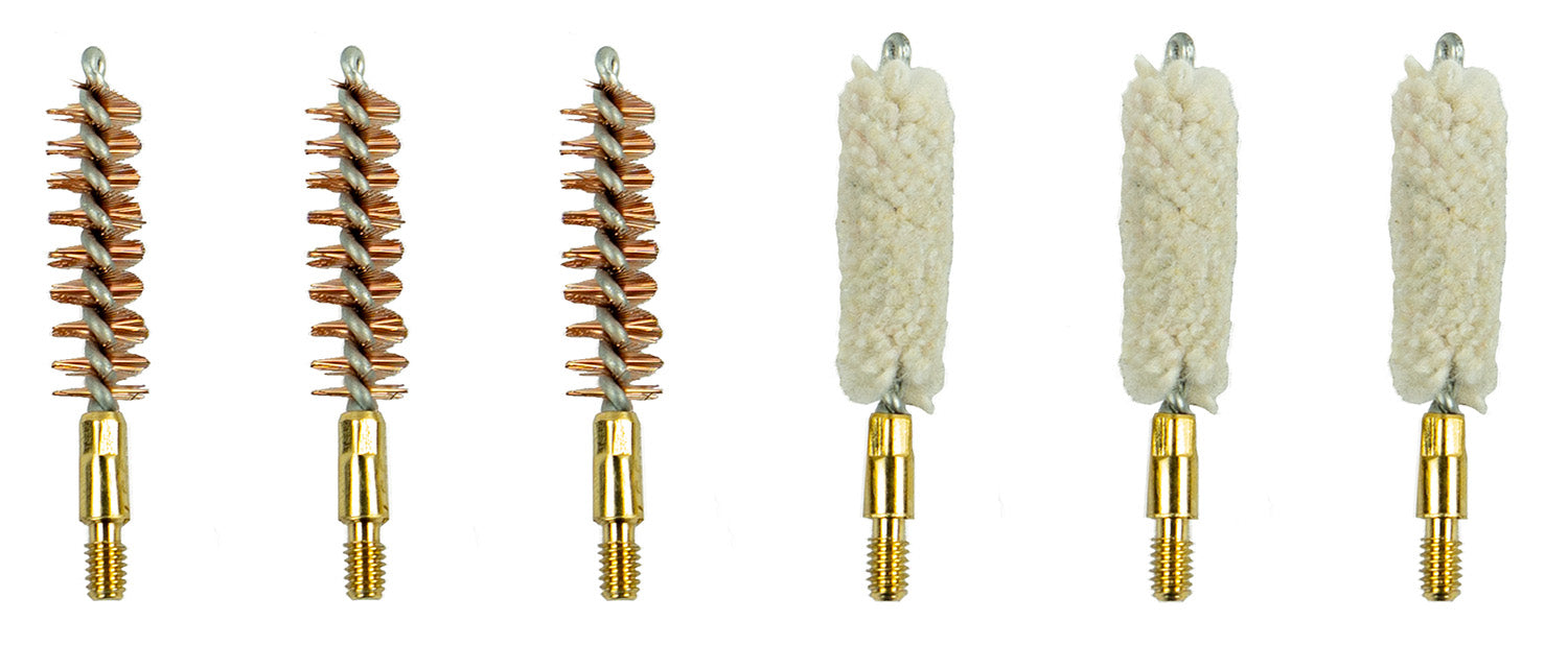 KleenBore 9-SET .38/.357/9mm Handgun Bronze Bore Brush & Cotton Mop Cleaning Set 6-Piece