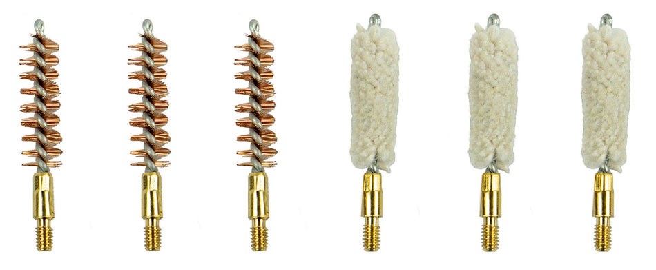 KleenBore 9-SET .38/.357/9mm Handgun Bronze Bore Brush & Cotton Mop Cleaning Set 6-Piece